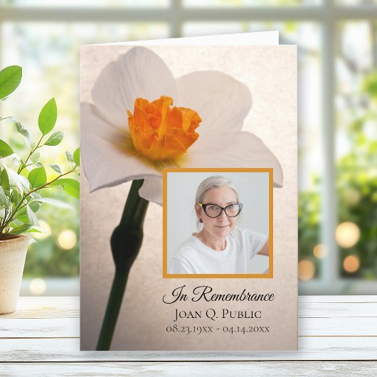 White Daffodil Spring Funeral Service geklappt Programm