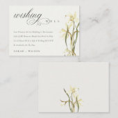 White Daffodil Watercolor Hochzeit wünschend gut Begleitkarte (Vorne/Hinten)