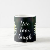 White Dahlia Blume Motivierend Live Liebe Laugh Kaffeetasse (Mittel)