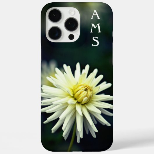 White Dahlia Blume Personal Initials Case Mate SA (Rückseite)