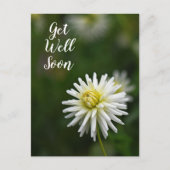 White Dahlia Blume wird bald gut Postkarte (Vorderseite)