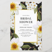 White Dahlia Botanical Bridal Dusche Einladung (Vorderseite)