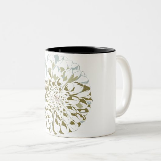 White Dahlia Coffee Mug Zweifarbige Tasse (VorderseiteRechts)