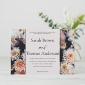 WHITE DAHLIA FLORAL ELEGANT BRIDAL WEDD EINLADUNG (Stehend Vorderseite)