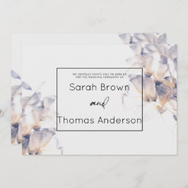 WHITE DAHLIA FLORAL ELEGANT BRIDAL WEDD EINLADUNG