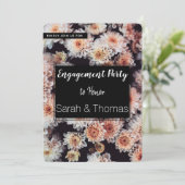 WHITE DAHLIA FLORAL ELEGANT ENGAGEMENT PARTEI EINLADUNG (Stehend Vorderseite)