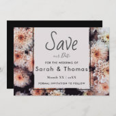 WHITE DAHLIA FLORAL ELEGANT RETTETE UNSER DATUM ANKÜNDIGUNG (Vorne/Hinten)