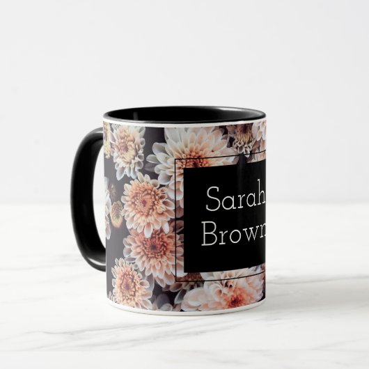 WHITE DAHLIA FLORAL ELEGANT TASSE (Vorderseite Links)