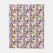 White Dahlia Flower Pattern Nature Fleecedecke (Vorderseite)