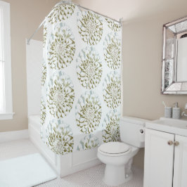 White Dahlia Flower Shower Curtain Duschvorhang