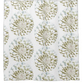 White Dahlia Flower Shower Curtain Duschvorhang (Vorderseite)