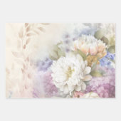 White Dahlia mit Lila und blauen Akzenten Geschenkpapier Set (Vorderseite 3)