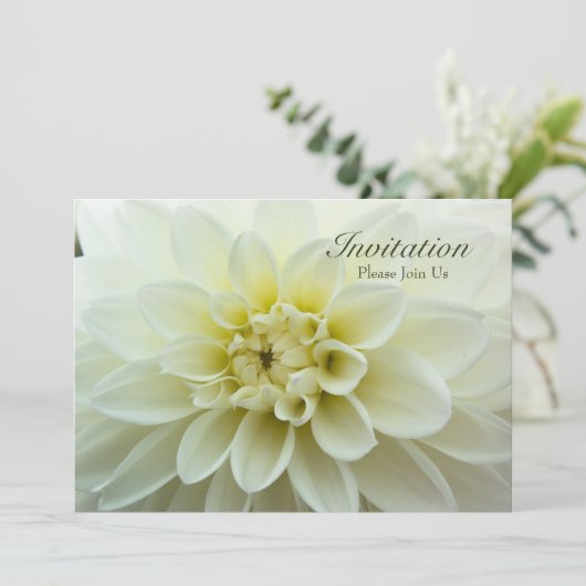 White Dahlia ・ Probe Dinner Einladung (Stehend Vorderseite)