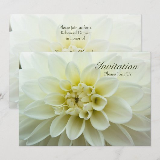 White Dahlia ・ Probe Dinner Einladung (Vorne/Hinten)