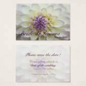 White Dahlia ・ Save the Date Mini-Karte (Vorne & Hinten)