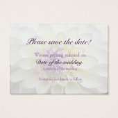 White Dahlia ・ Save the Date Mini-Karte (Rückseite)