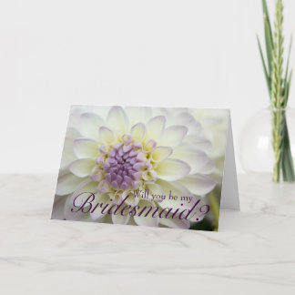 White Dahlia ・ Werden Sie meine Bridesmaid-Karte s Einladung