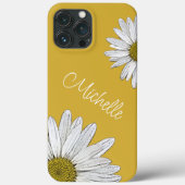 White Daisical Whimsical Boho Gold Case-Mate iPhone Hülle (Rückseite)