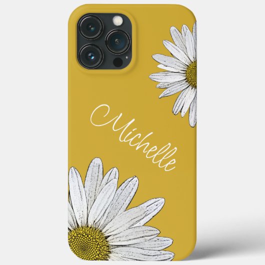 White Daisical Whimsical Boho Gold Case-Mate iPhone Hülle (Rückseite)