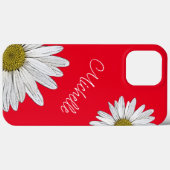 White Daisical Whimsical Floral Red Case-Mate iPhone Hülle (Rückseite (Horizontal))