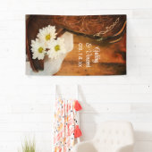 White Daisies and Cowboy Boots Western Wedding Banner (Insitu)