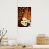 White Daisies and Cowboy Boots Western Wedding Poster (Küche)