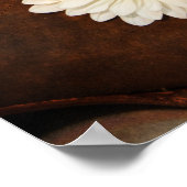 White Daisies and Cowboy Boots Western Wedding Poster (Ecke)