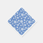White Daisies and Dots on Blue Serviette (Ecke)