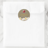 White Daisies and Ladybugs Kid's Birthday Sticker (Tasche)