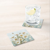 White Daisies and Ladybugs Springtime Rechteckiger Pappuntersetzer (Vor Ort)