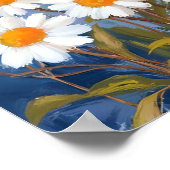 White Daisies Aquarell Blume gestrichen Poster (Ecke)