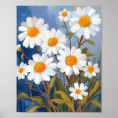 White Daisies Aquarell Blume gestrichen Poster (Vorne)