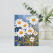 White Daisies Aquarell Blume gestrichen Postkarte (Stehend Vorderseite)