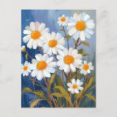 White Daisies Aquarell Blume gestrichen Postkarte (Vorderseite)