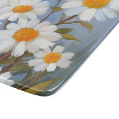White Daisies Aquarell Blume gestrichen Schneidebrett (Ecke)