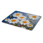 White Daisies Aquarell Blume gestrichen Schneidebrett (Ecke)
