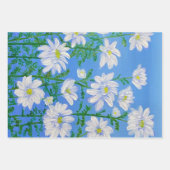 White Daisies auf Sky Blue Hintergrund Geschenkpapier Set (Vorderseite 2)