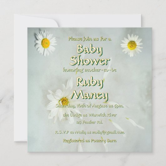 White Daisies Baby Shower (Vorderseite)