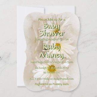 White Daisies Baby Shower Einladung