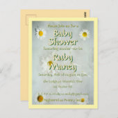 White Daisies Baby Shower Postkarte (Vorne/Hinten)