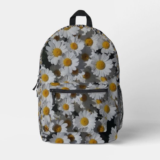 White Daisies Bedruckter Rucksack (Vorderseite)