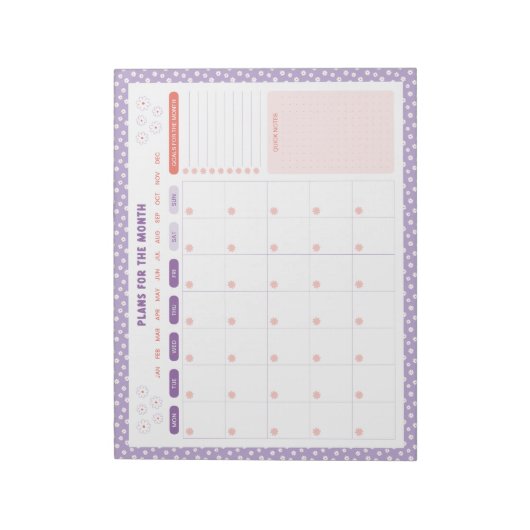 White Daisies Blumenmonatlich zur Erstellung von P Notizblock (Rotiert)