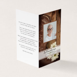 White Daisies Cowboy Boots Beerdigungsgebet Visitenkarten