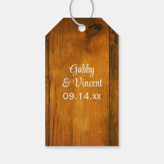 White Daisies Cowboy Boots Country Western Hochzei Geschenkanhänger (Rückseite)