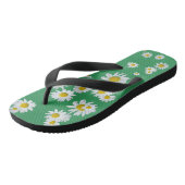 White Daisies Cust. Farberwachsener Flip Flops Badesandalen (Schrägansicht)