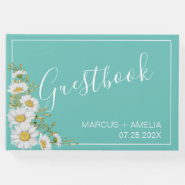 White Daisies Custom Wedding Guest Book Gästebuch