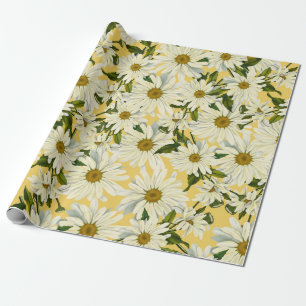 White Daisies Daisy Blume Gelbes Helles Party Geschenkpapier