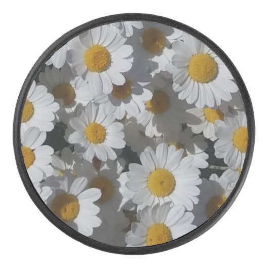 White Daisies Eishockey Puck (Vorderseite)
