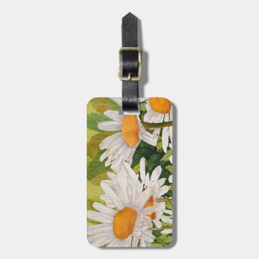 White Daisies Gepäckanhänger (Vorderseite vertikal)