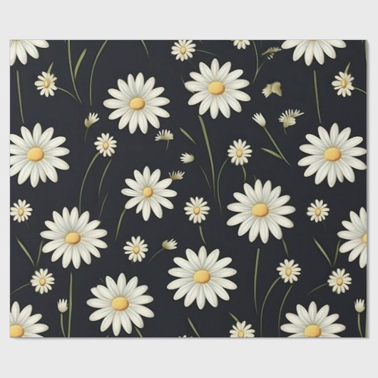 White Daisies Geschenkpapier (Flach)